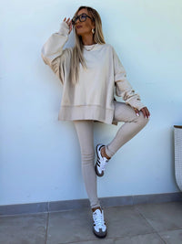 Anneliese | Women's Oversized Leggings in Apricot