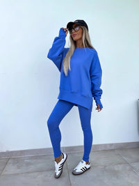 Anneliese | Women's Oversized Leggings in Blue