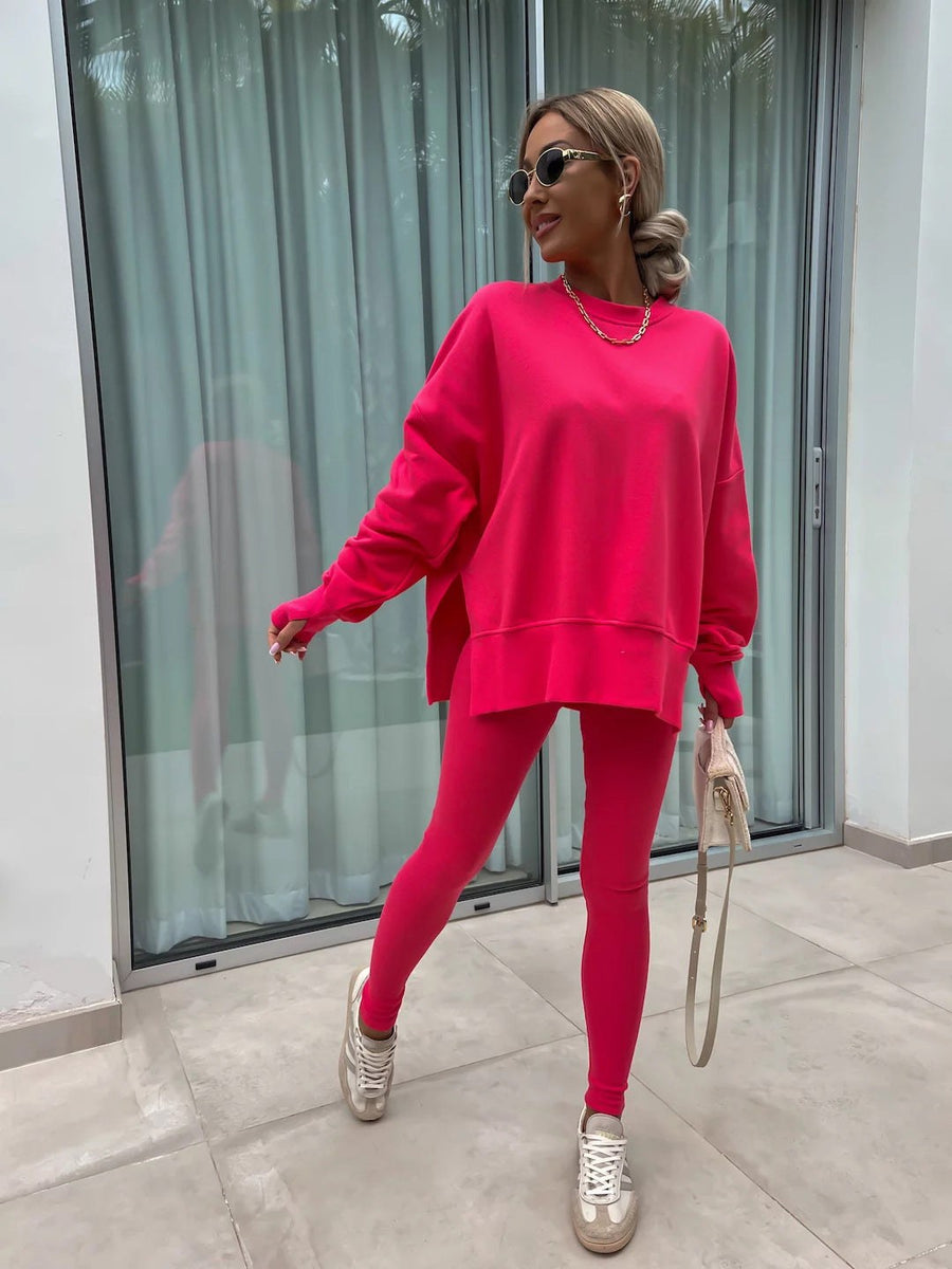 Anneliese | Women's Oversized Leggings in Red