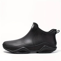 Annette | Women's Slip-On Ankle Style with Rounded Toe Boots in Black