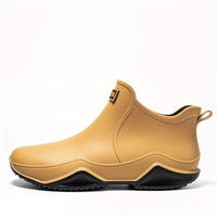 Annette | Women's Slip-On Ankle Style with Rounded Toe Boots in Brown