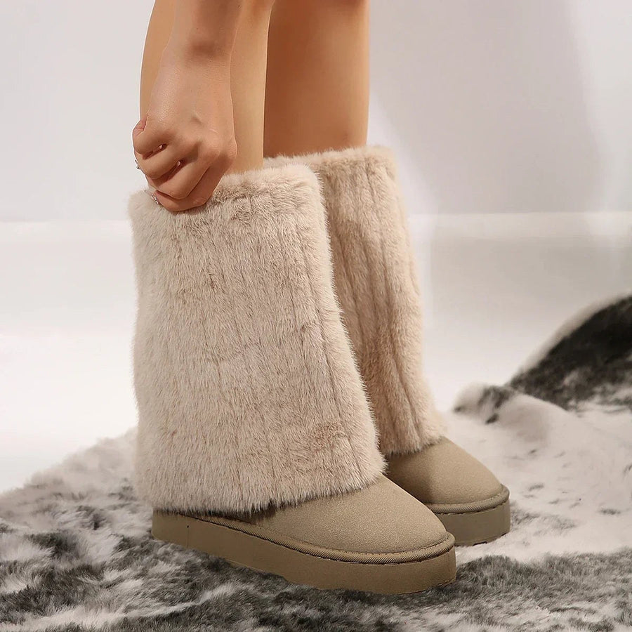 Annika | Women's Tall Plush-Look Shaft Design Boots
