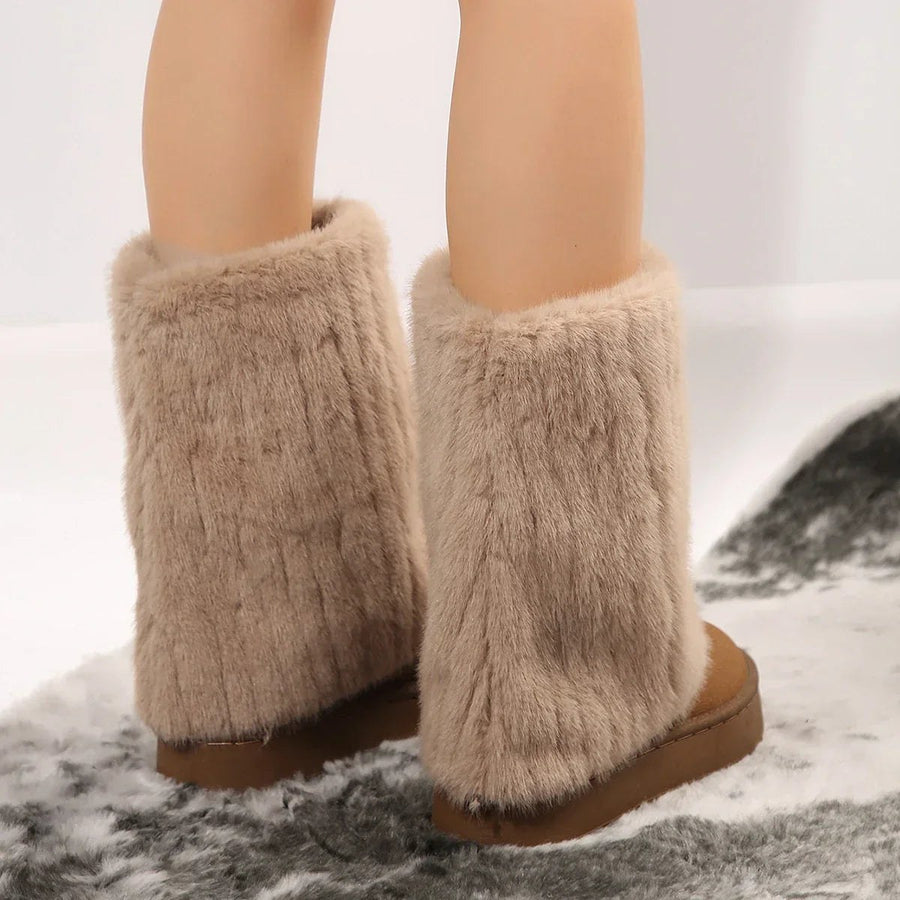 Annika | Women's Tall Plush-Look Shaft Design Boots