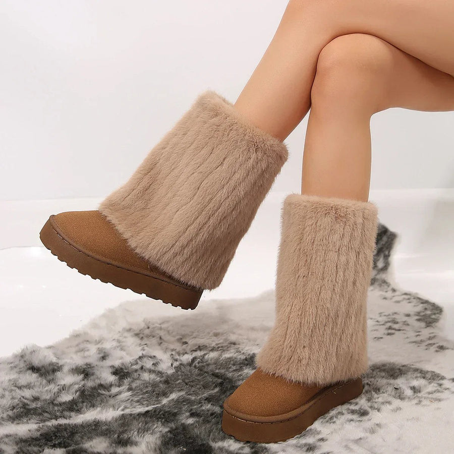 Annika | Women's Tall Plush-Look Shaft Design Boots