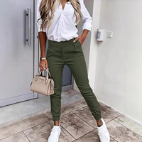 Annika | Women's Comfortable Pants – Dress Pants in Olive Green