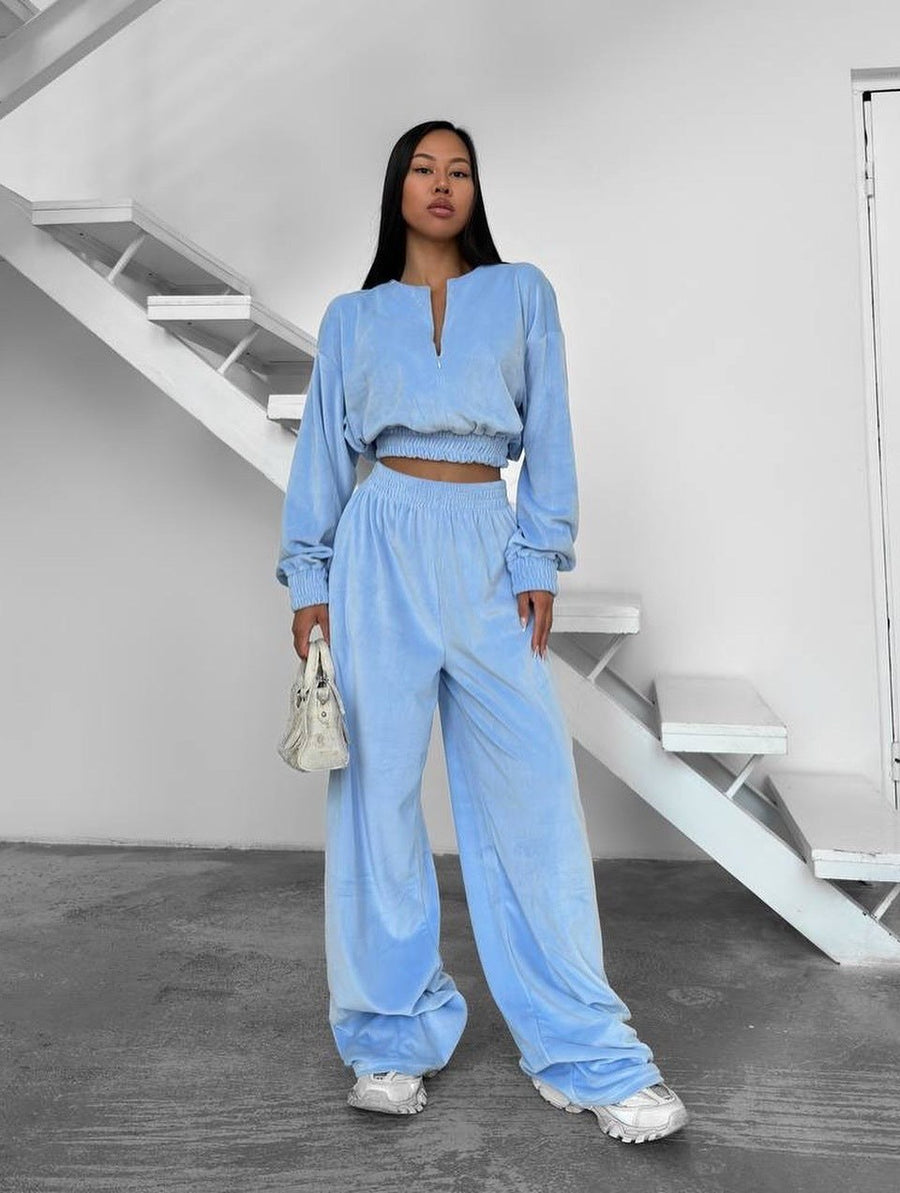 Anouk | Women's Oversized Two-Piece Set in Sky Blue