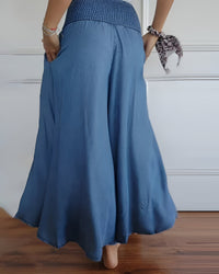 Ansley | Women's Wide Smocked Waistband Skirt
