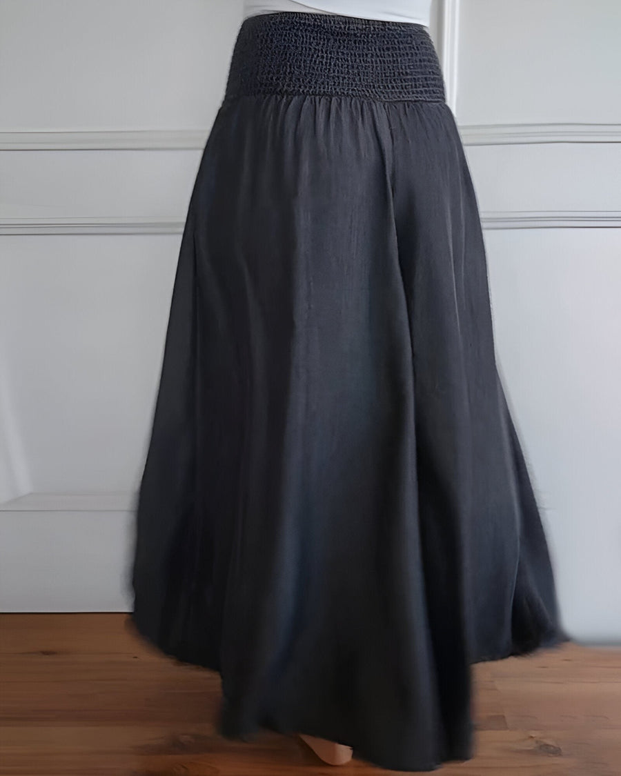 Ansley | Women's Wide Smocked Waistband Skirt