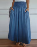 Ansley | Women's Wide Smocked Waistband Skirt – Maxi Skirt