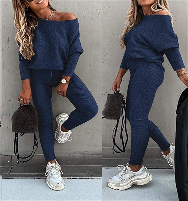 Antonia | Women's Knit Tracksuit Set in Blue
