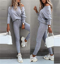 Antonia | Women's Knit Tracksuit Set in Gray