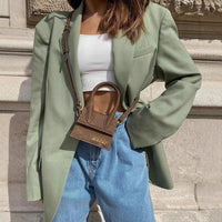 Antonia | Women's Pockets Elegant Blazer in Light Green