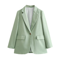 Antonia | Women's Pockets Elegant Blazer in Light Green
