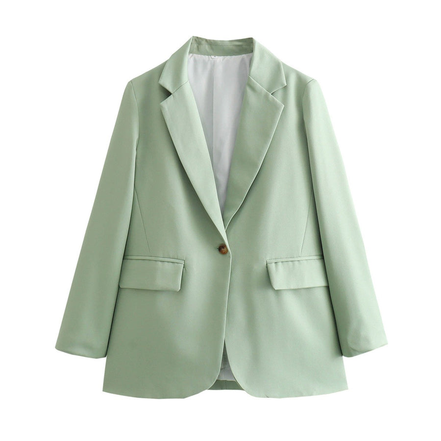 Antonia | Women's Pockets Elegant Blazer in Light Green