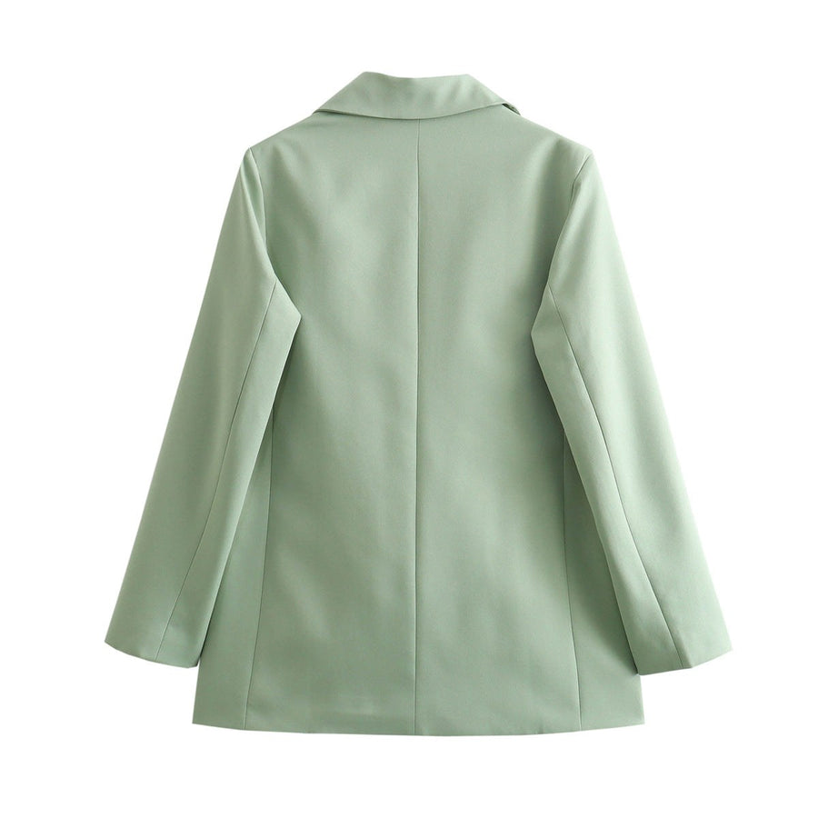 Antonia | Women's Pockets Elegant Blazer in Light Green