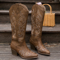 Apolline | Women's Knee-High Block Heel Cowboy Boots