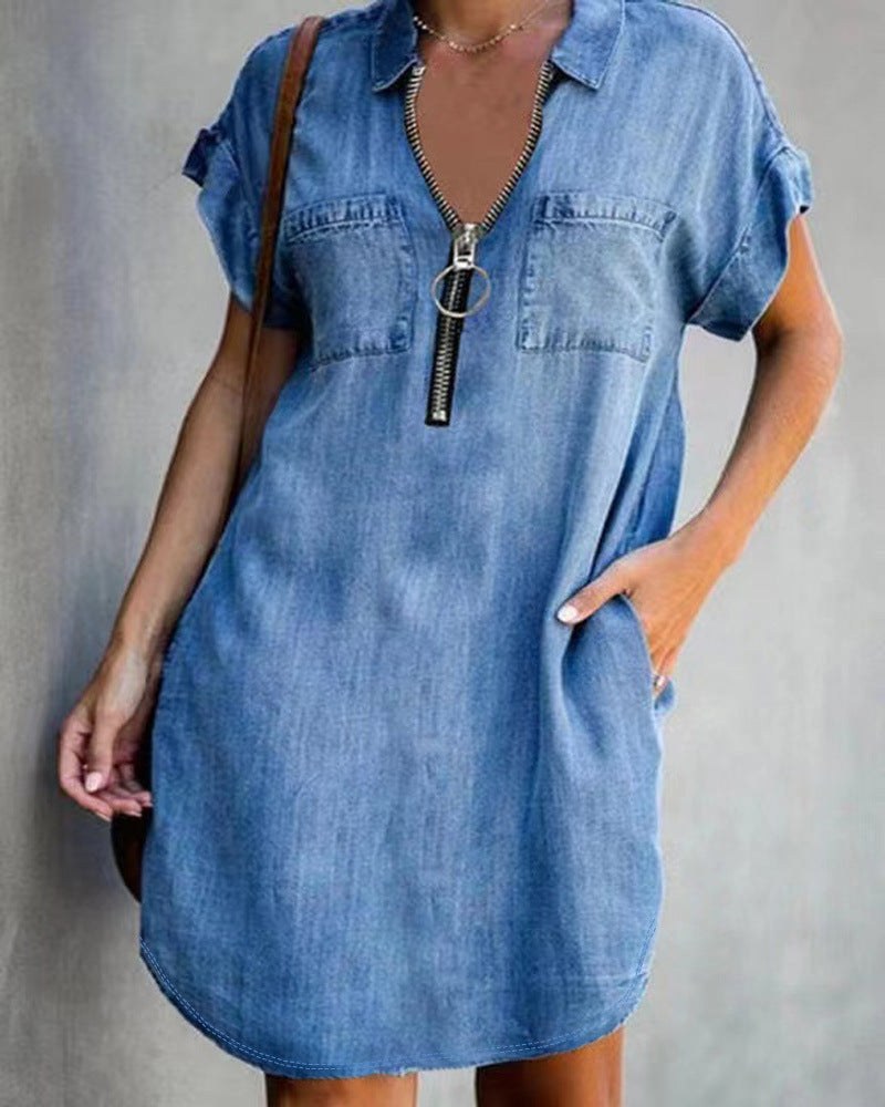 Apolline | Women's Zip Pockets Dress – Casual Dress