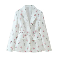 Apolline | Women's Tailored Floral Blazer in White