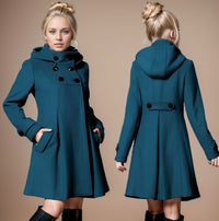 Apolline | Women's Pockets Hooded Elegant Coat
