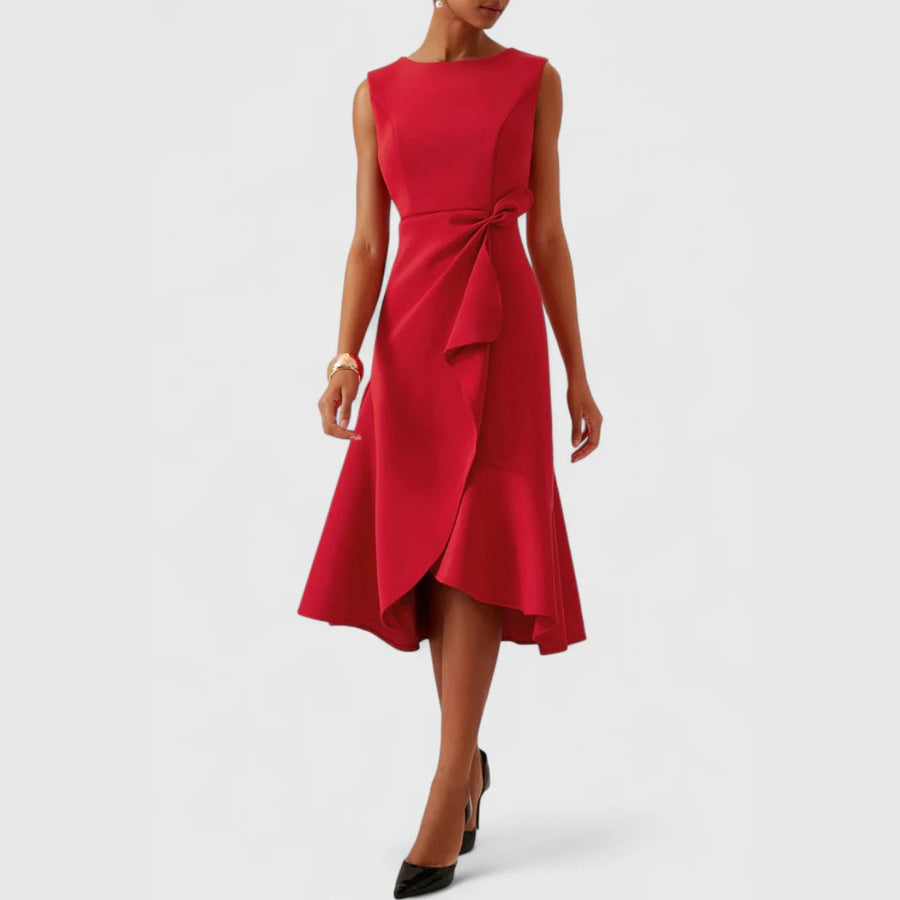 Arabel | Women's Ruffle Hem Wrap Detail Midi Dress