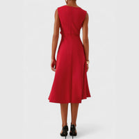Arabel | Women's Ruffle Hem Wrap Detail Midi Dress