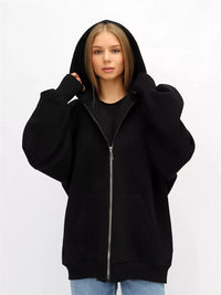 Arabel | Women's Oversized Pockets Hoodie in Black