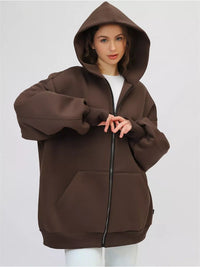 Arabel | Women's Oversized Pockets Hoodie in Brown