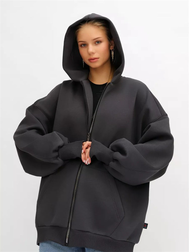 Arabel | Women's Oversized Pockets Hoodie in Dark Gray