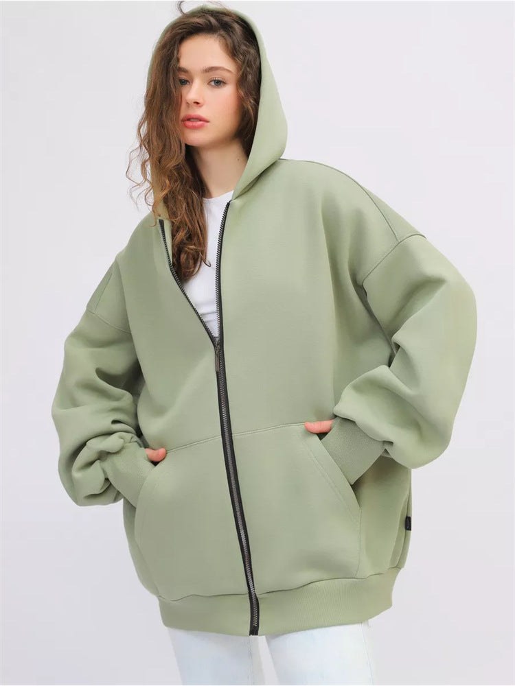 Arabel | Women's Oversized Pockets Hoodie in Green