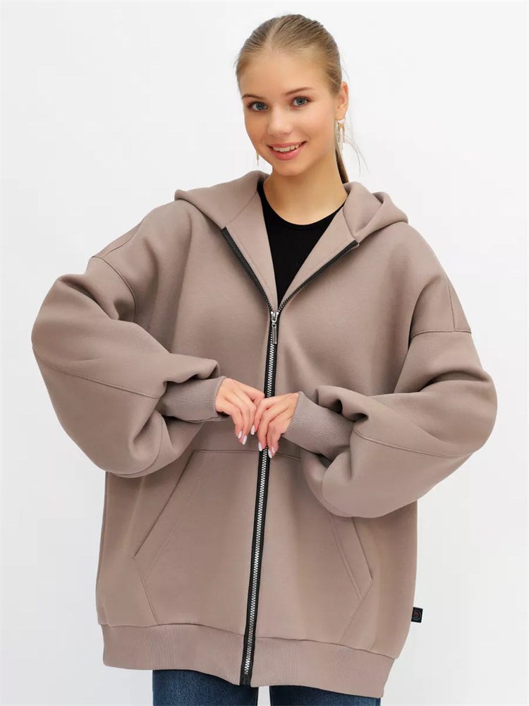 Arabel | Women's Oversized Pockets Hoodie in Khaki