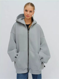 Arabel | Women's Oversized Pockets Hoodie in Light Gray