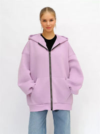 Arabel | Women's Oversized Pockets Hoodie in Purple