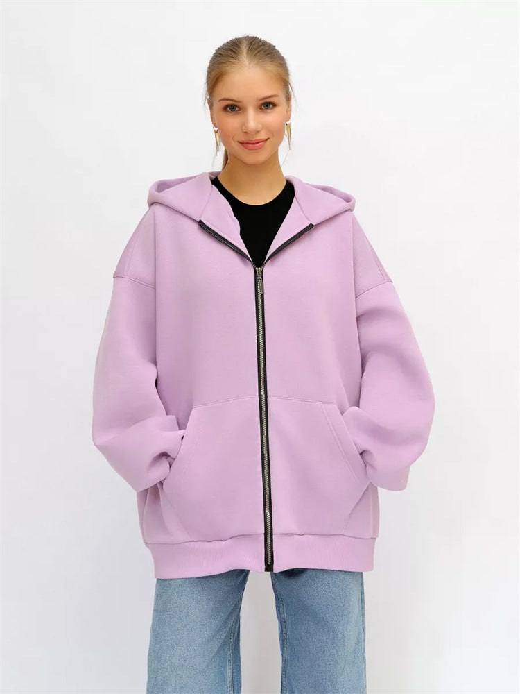 Arabel | Women's Oversized Pockets Hoodie in Purple