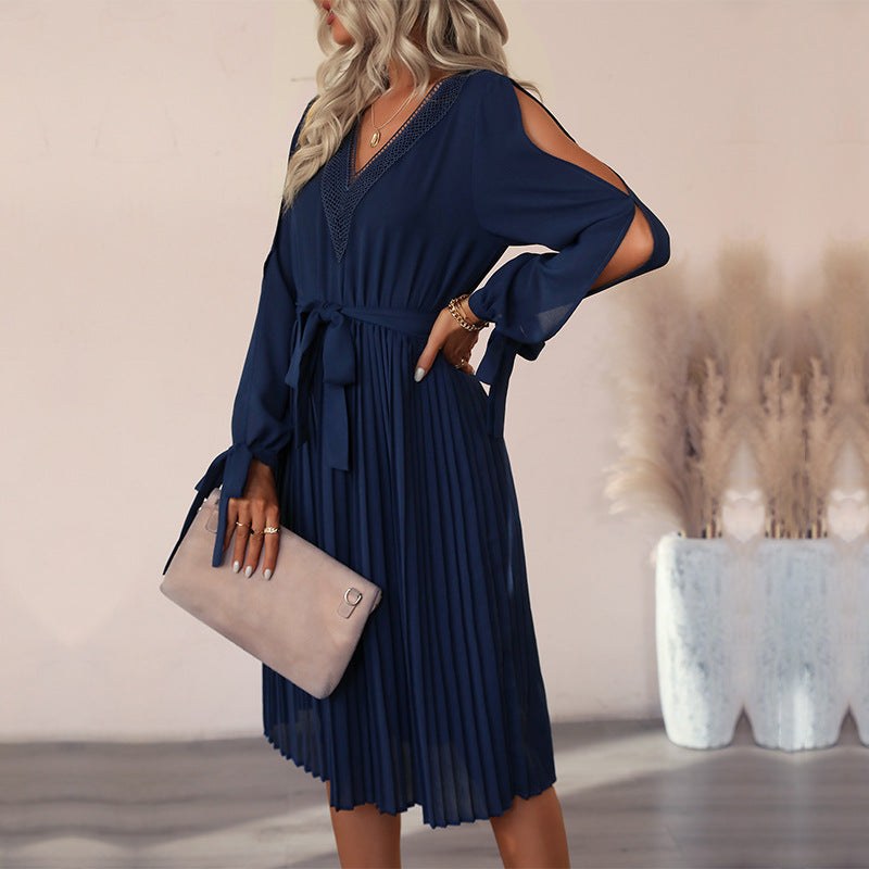 Arabelle | Women's Elegant Wrap Dress in Dark Blue