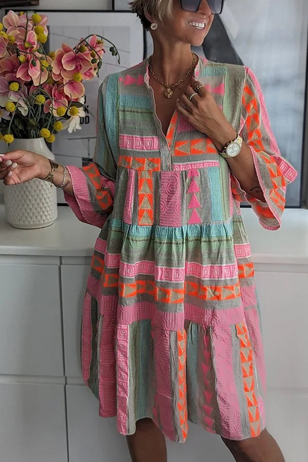 Araminta | Women's Printed Tiered Mini Spring Dress