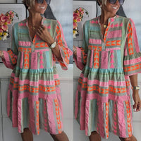 Araminta | Women's Printed Tiered Mini Spring Dress
