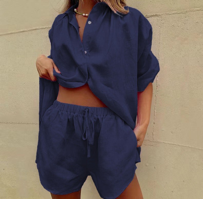 Arcadia | Women's Casual Pajama Set in Dark Blue