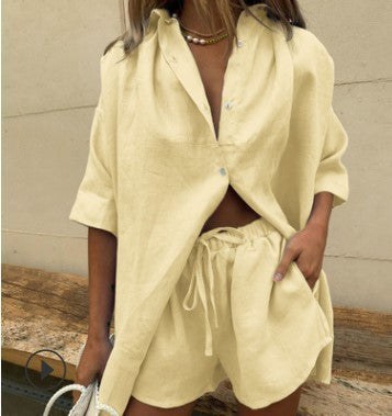 Arcadia | Women's Casual Pajama Set in Yellow
