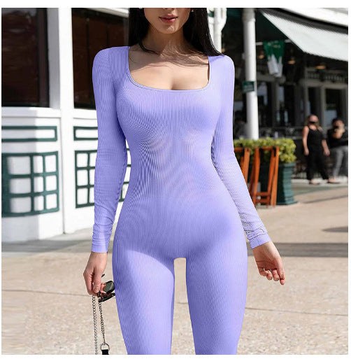 Arden | Women's Bodycon Long Sleeve Elegant Bodysuit in Lavender