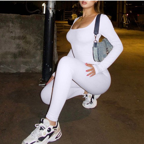 Arden | Women's Bodycon Long Sleeve Elegant Bodysuit in White