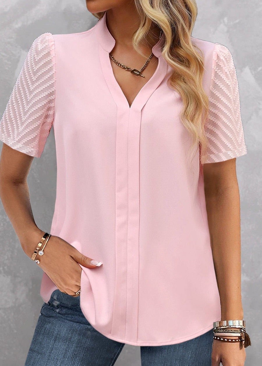 Arden | Women's Textured Lace Blouse in Aubergin