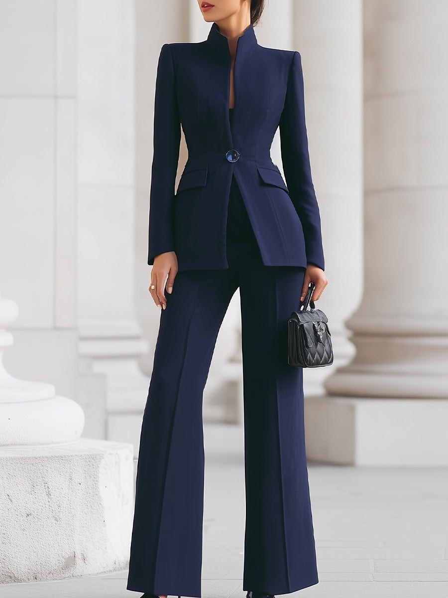 Arduina | Women's Blazer Pants Suit Set in Blue