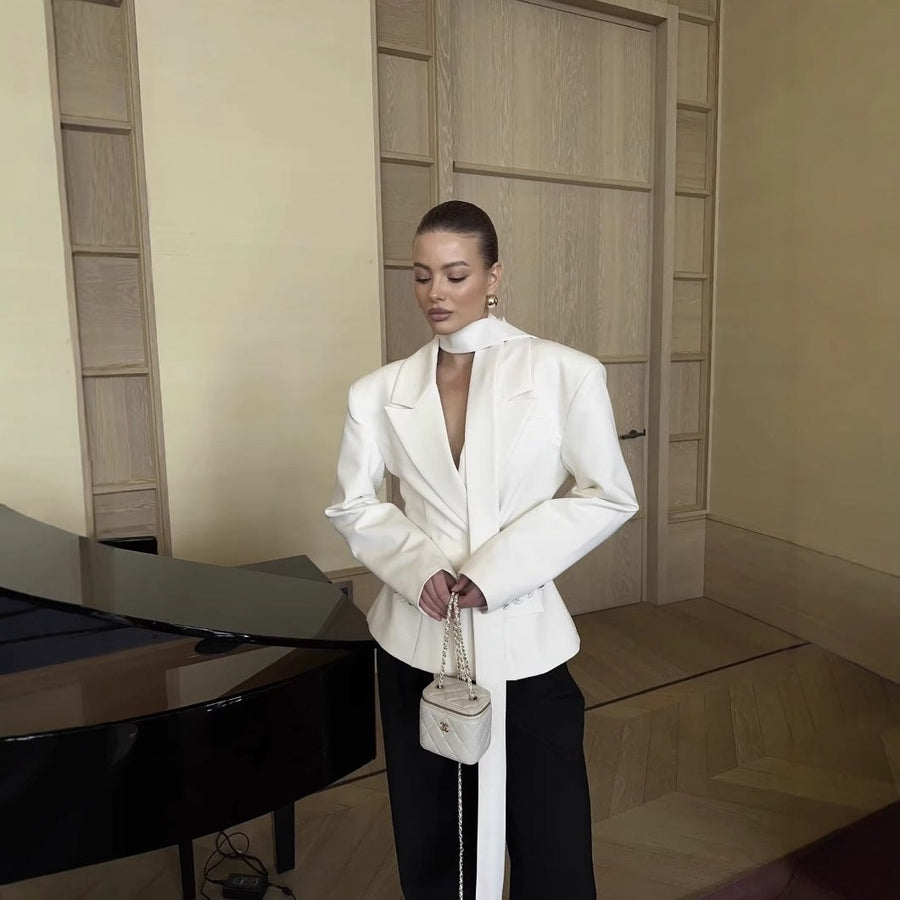 Ariadne | Women's Bodycon Elegant Blazer in White