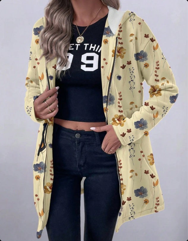 Arielle | Women's Zip Hooded Coat in Yellow