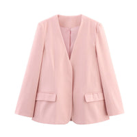 Arielle | Women's Pockets Elegant Modern Blazer in Pink