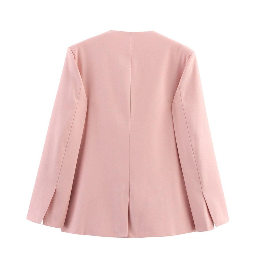 Arielle | Women's Pockets Elegant Modern Blazer in Pink