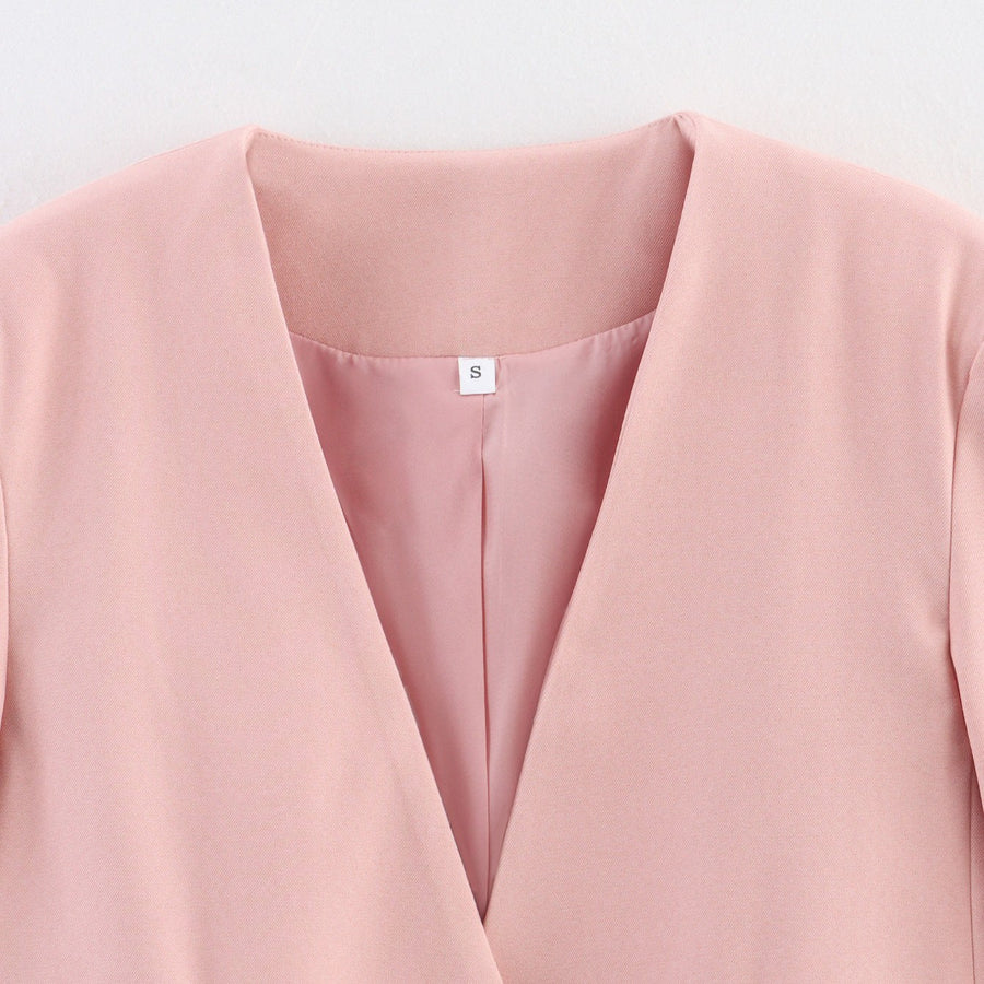 Arielle | Women's Pockets Elegant Modern Blazer in Pink