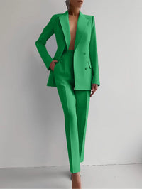 Arista | Women's Casual Pants Suit Set in Dark Green