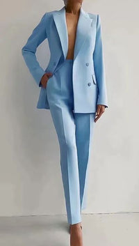 Arista | Women's Casual Pants Suit Set in Light Blue