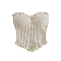 Arlette | Women's Ruffle Detail Button-Front Top in White